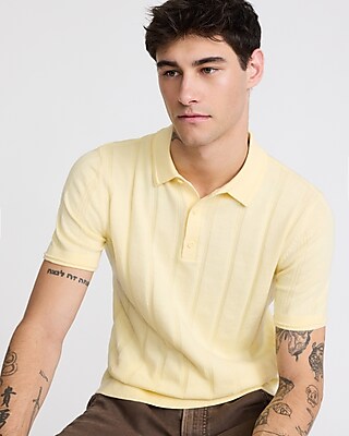 Ribbed Cotton Sweater Polo