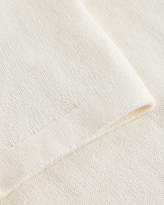 Textured Open Stitch Cotton Johnny Collar Polo