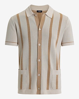 Striped Double Pocket Cotton-Blend Sweater Polo - image 4
