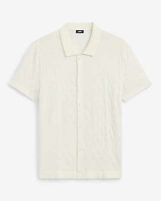 Textured Geo Cotton Sweater Polo