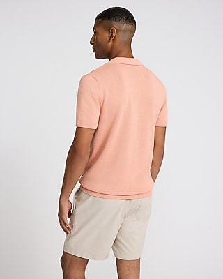 Zig Zag Open Knit Cotton Sweater Polo - image 3