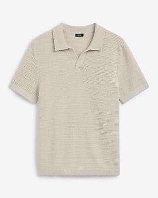 Textured Boucle Short Sleeve Sweater Polo