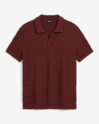 Textured Boucle Short Sleeve Sweater Polo