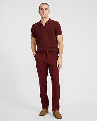 Textured Boucle Short Sleeve Sweater Polo