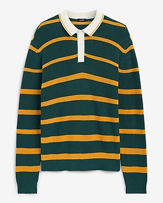 Varsity Striped Long Sleeve Sweater Polo