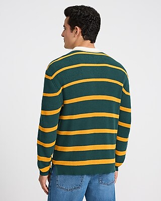 Varsity Striped Long Sleeve Sweater Polo