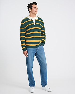 Varsity Striped Long Sleeve Sweater Polo