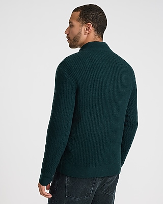 Textured Snap Mock Neck Sweater