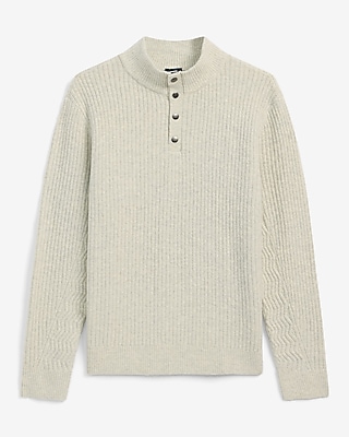 Textured Snap Mock Neck Sweater