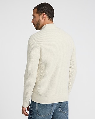 Textured Snap Mock Neck Sweater