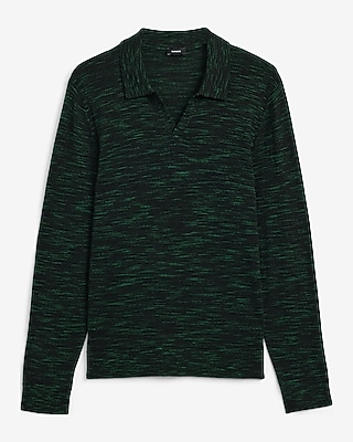 Space Dye Johnny Collar Everyday Performance Merino Wool Sweater Polo