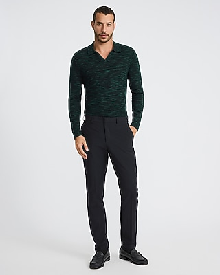 Space Dye Johnny Collar Everyday Performance Merino Wool Sweater Polo