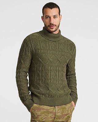 Cable Knit Turtleneck Sweater