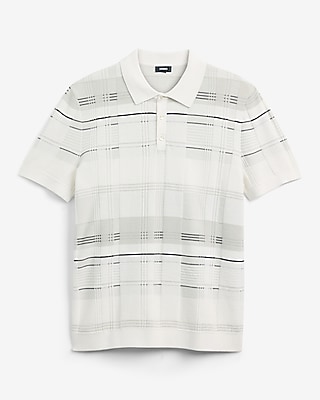 Textured Asymmetrical Plaid Cotton Polo - image 5