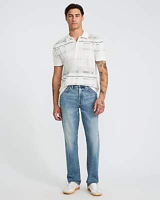 Textured Asymmetrical Plaid Cotton Polo - image 4