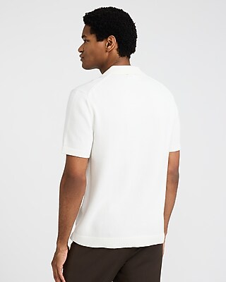 Ribbed Johnny Collar Sweater Polo