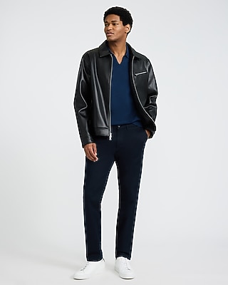 Ribbed Johnny Collar Sweater Polo