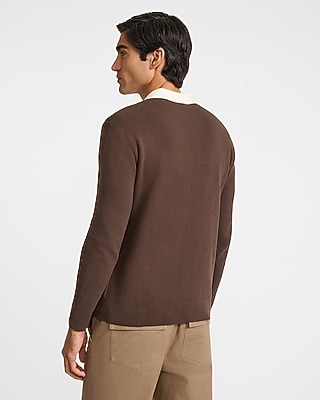 Contrast Collar Long Sleeve Sweater Polo