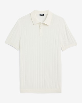 Luxtouch Jersey Pointelle Short Sleeve Sweater Polo