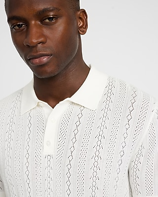 Luxtouch Jersey Pointelle Short Sleeve Sweater Polo
