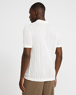 Luxtouch Jersey Pointelle Short Sleeve Sweater Polo