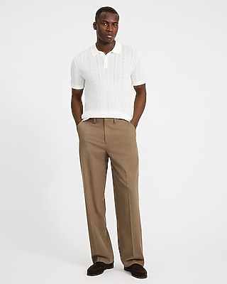 Luxtouch Jersey Pointelle Short Sleeve Sweater Polo