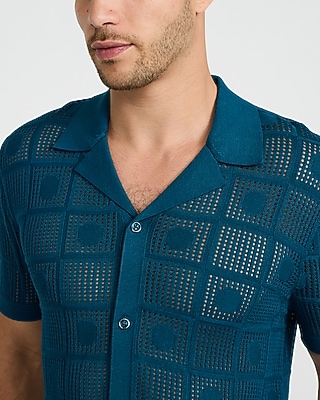 Luxtouch Jersey Textured Checkboard Sweater Polo