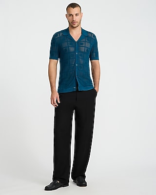 Luxtouch Jersey Textured Checkboard Sweater Polo