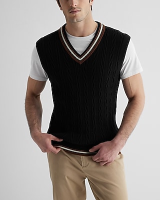 Cttn 3 Color Cable Vest:pitch Black:xs | Express