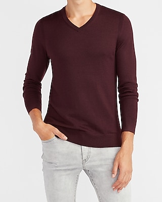 Merino Wool-blend V-neck Sweater | Express