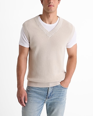 v-neck cotton sweater vest