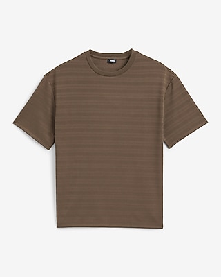 Textured Striped Classic Fit Crew Neck T-Shirt