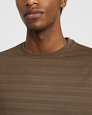 Textured Striped Classic Fit Crew Neck T-Shirt