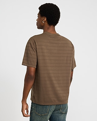 Textured Striped Classic Fit Crew Neck T-Shirt