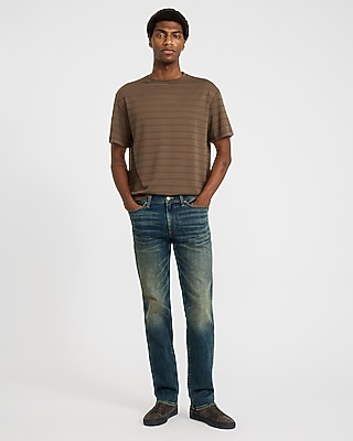 Textured Striped Classic Fit Crew Neck T-Shirt