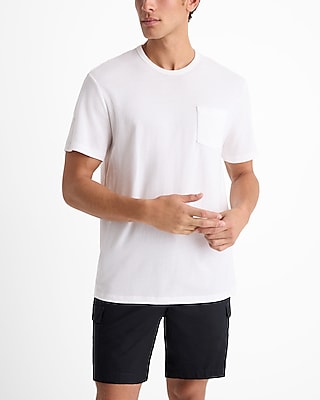 Pointelle Cotton Pocket T-Shirt