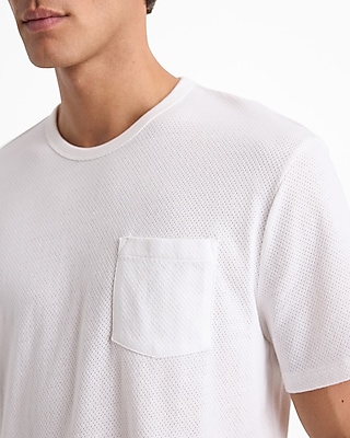 Pointelle Cotton Pocket T-Shirt