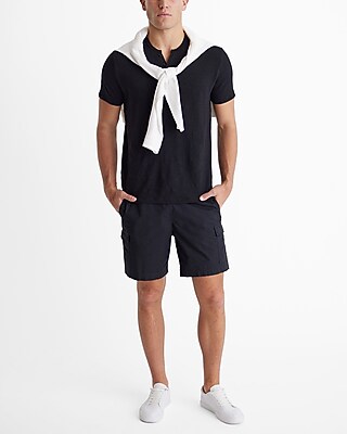 Cotton Slub Buttoned Notch Neck T-Shirt - image 4