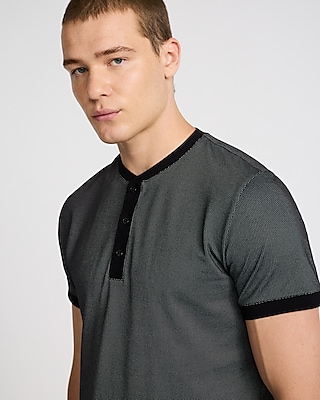 Mini Geo Textured Everyday Performance Henley
