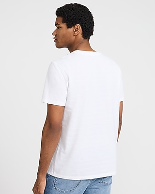 Monochromatic Textured Striped Luxe Pique Crew Neck T-Shirt