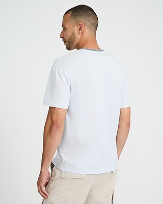 Classic Fit Luxe Pique Triple Striped Contrast Trim Crew Neck T-Shirt