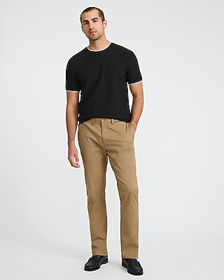 Textured Contrast Trim Perfect Fit Premium Weight Crew Neck T-Shirt