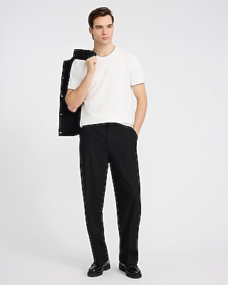 Textured Contrast Trim Perfect Fit Premium Weight Crew Neck T-Shirt