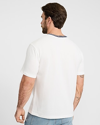 Classic Fit Luxe Pique Contrast Trim Crew Neck T-Shirt