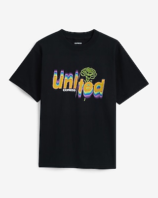 United Pride Black Cotton Graphic T-Shirt