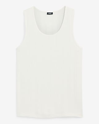 Ribbed Cotton-Blend Crew Neck Tank