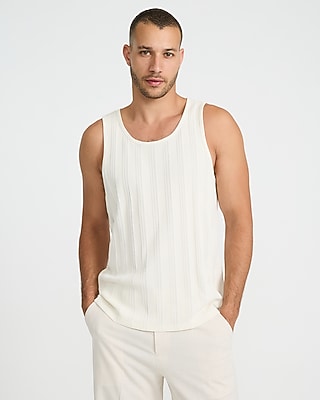 Ribbed Cotton-Blend Crew Neck Tank