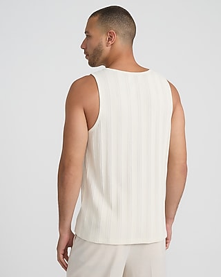 Ribbed Cotton-Blend Crew Neck Tank