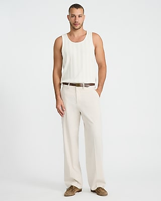 Ribbed Cotton-Blend Crew Neck Tank