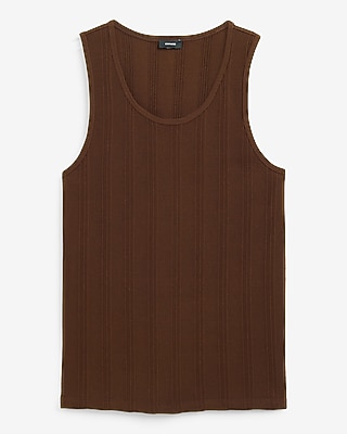 Ribbed Cotton-Blend Crew Neck Tank